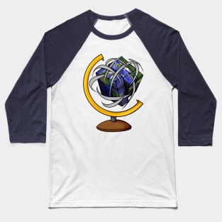 Globe Cube - Rubik's Cube Inspired Design for people who know How to Solve a Rubik's Cube Baseball T-Shirt